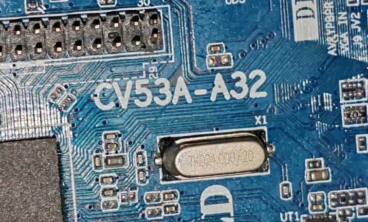 CV53A-A32 اللوحة الأم للتلفزيون ثلاثة في واحد، تم اختبارها، صورة مادية، لـ 2av 76v 300ma V320BJ8