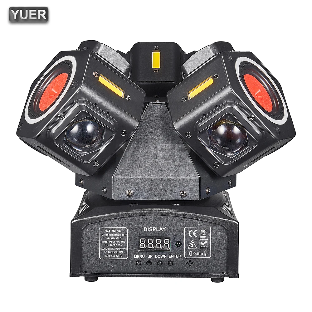YUER 9X10W RGBW Beam + RG Laser + 9X10W Flash + LED Ring Effect Moving Head Light For DJ Disco Party Nightclub Dancefloor DMX512