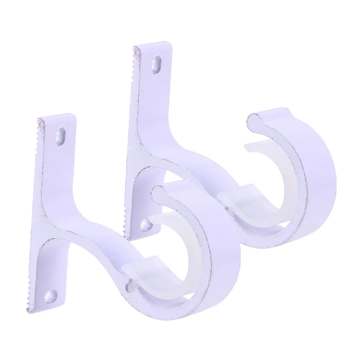 

2pcs Aluminum Curtain Curtain Rod Bracket Rod Bracket White Ceiling Mount Hardware Window Wall Drapery Holder Accessories