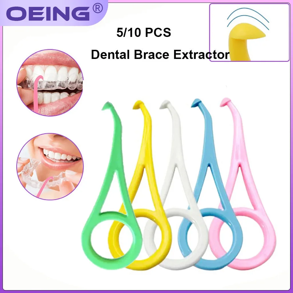 5/10 pçs dental ortodôntico invisível chaves removedor alinhador descartável remover gancho de plástico ferramenta de remoção de soquete de dente cuidados orais