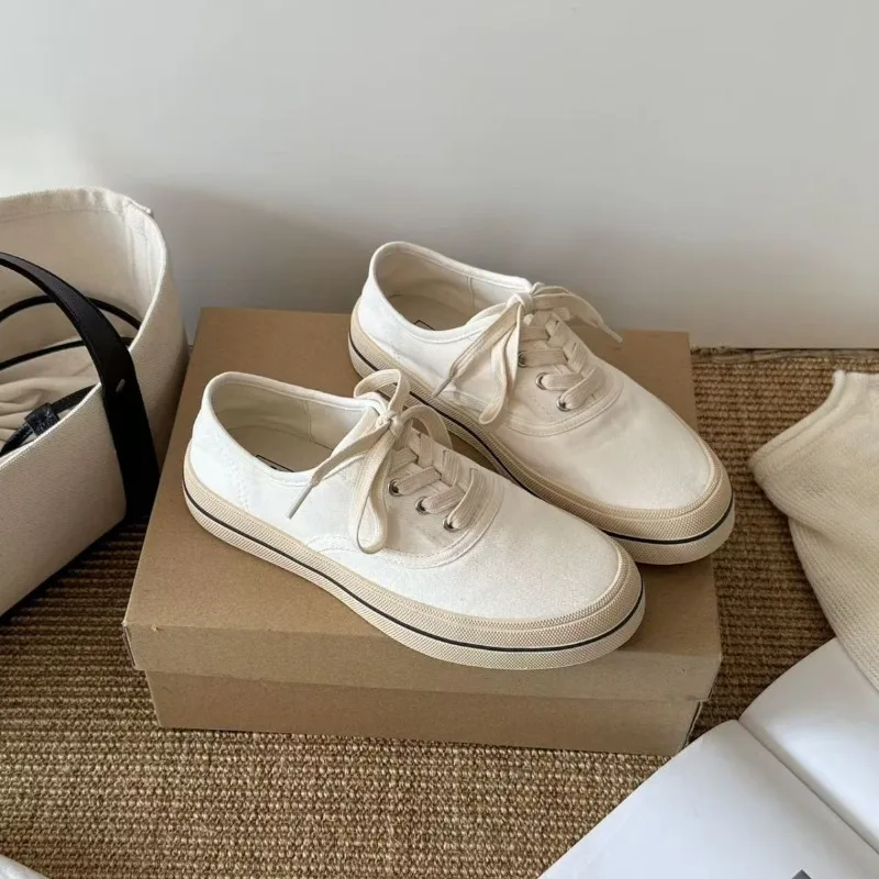 

New Women's Shoes Fashion Classic Canvas Casual Shoes for Woman Comfortable Lace Chunky Sneakers Designer Shoes Zapatos De Mujer