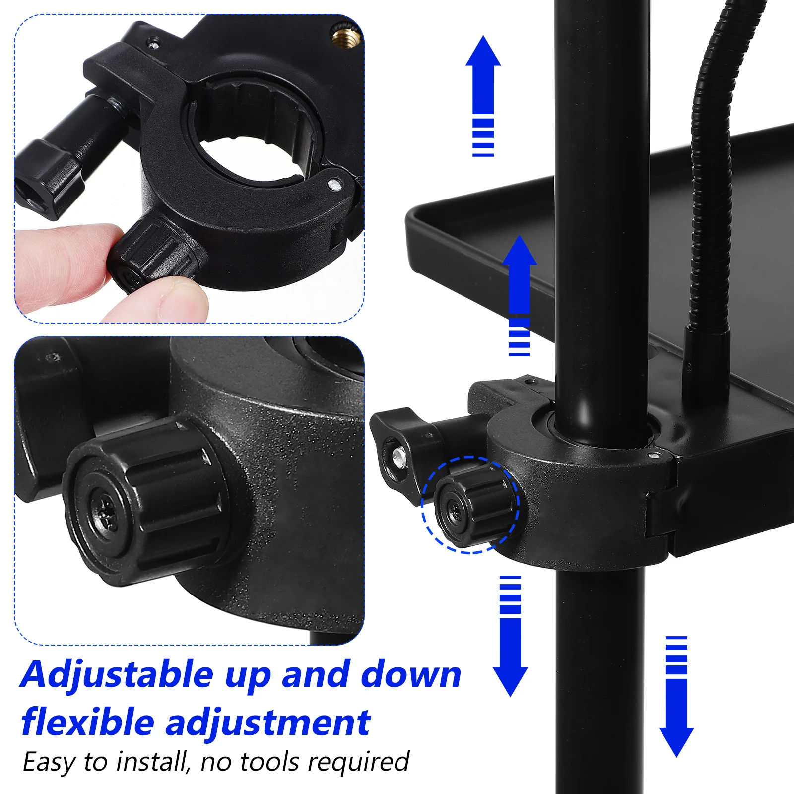 

Durable Sound Card Holder Mic Stand Shelf Adjustable Height Clamp-on Design for Karaoke Classroom Conference Room