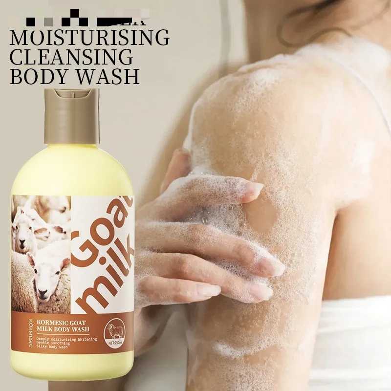 Goat Milk Whitening Shower Gel, Exfoliating, Lightening Pigmentation, Long-Lasting Aromatic Oil Control, Moisturizing Shower Gel