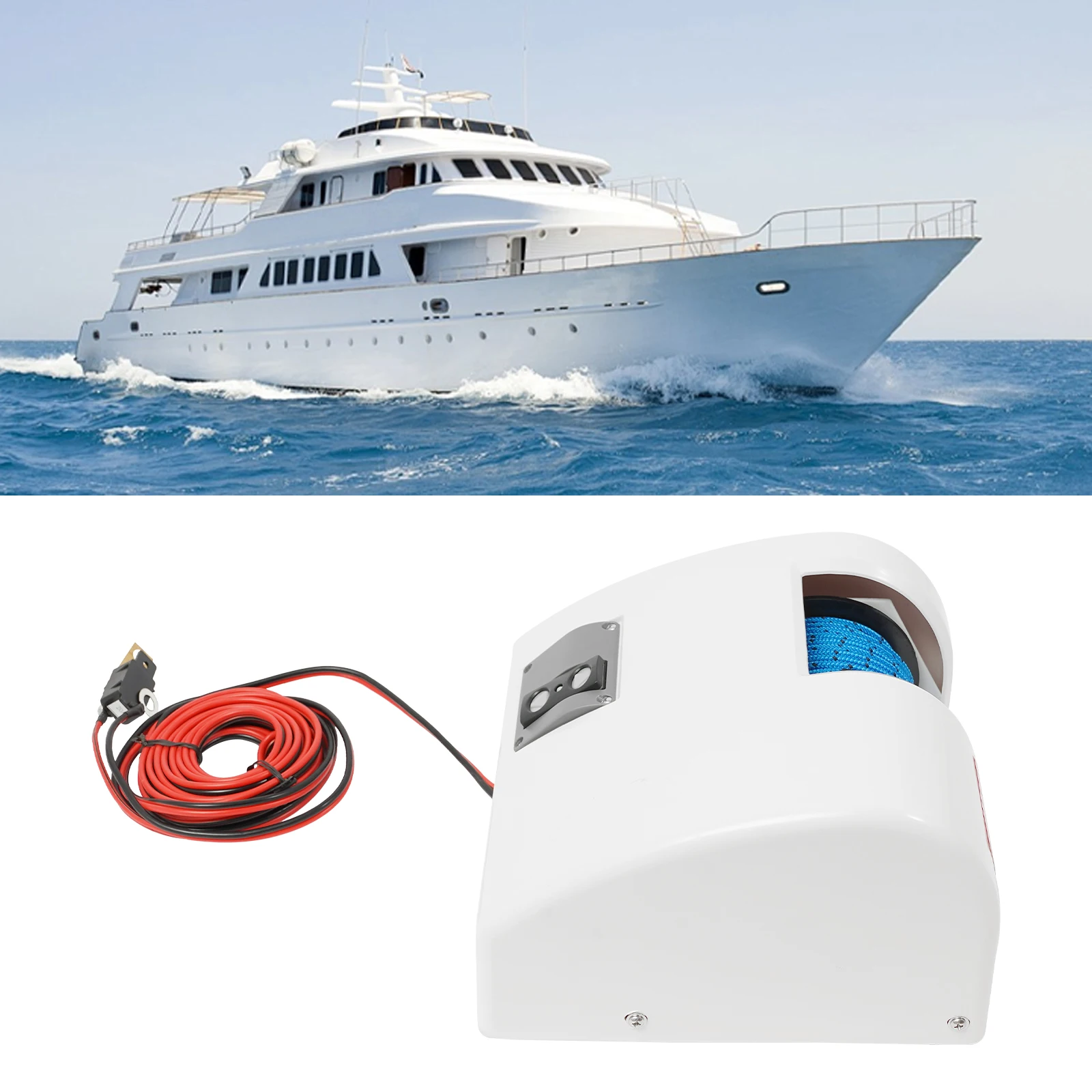 45LBS/25LBS قارب مرساة كهربائية ونش 12 فولت البحرية قارب المياه المالحة Windlass عدة ث/جهاز التحكم عن بعد وقوس لإسقاط التثبيت