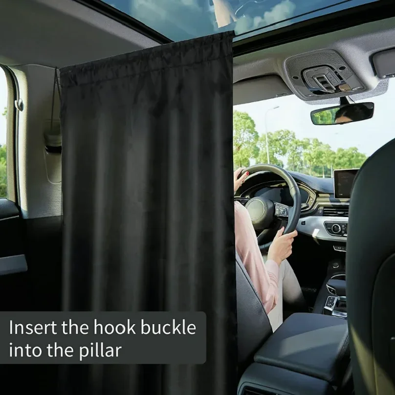 

2Pcs/Set Car Divider Curtain Sun Shade, Removable Car Front Rear Seat Privacy DiviCar Divider Curtain