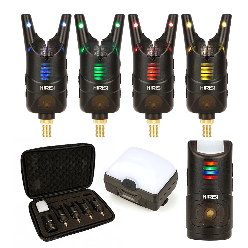 Hirisi Drahtloses Karpfenangel-Bissalarmsystem, 120M Reichweite, Wasserdichtes Angelalarmsystem mit LED-Anzeigeleuchte S1A