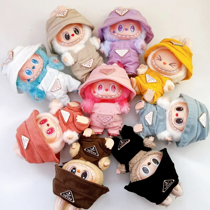New Labubu Corduroy Mini Doll Clothing Set Toys Cute Hats Clothes Shoes Vinyl Doll Accessories Training Sitting Party Games Toys