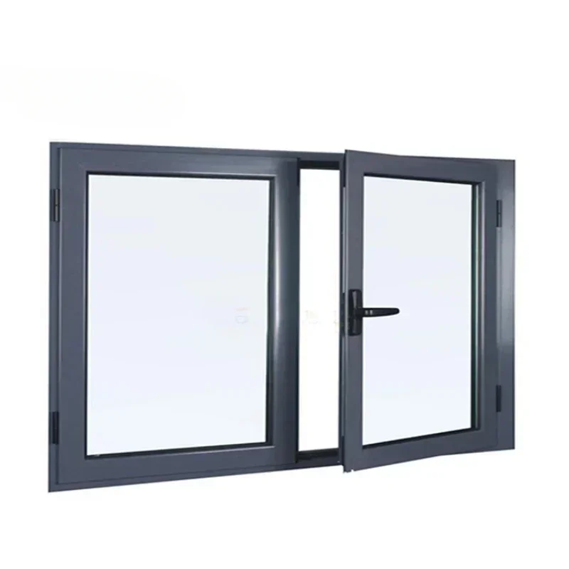 

Contemporary Design Aluminum Casement Window with Brown Color and Grill Design Feature Cheap Priced Hot sales