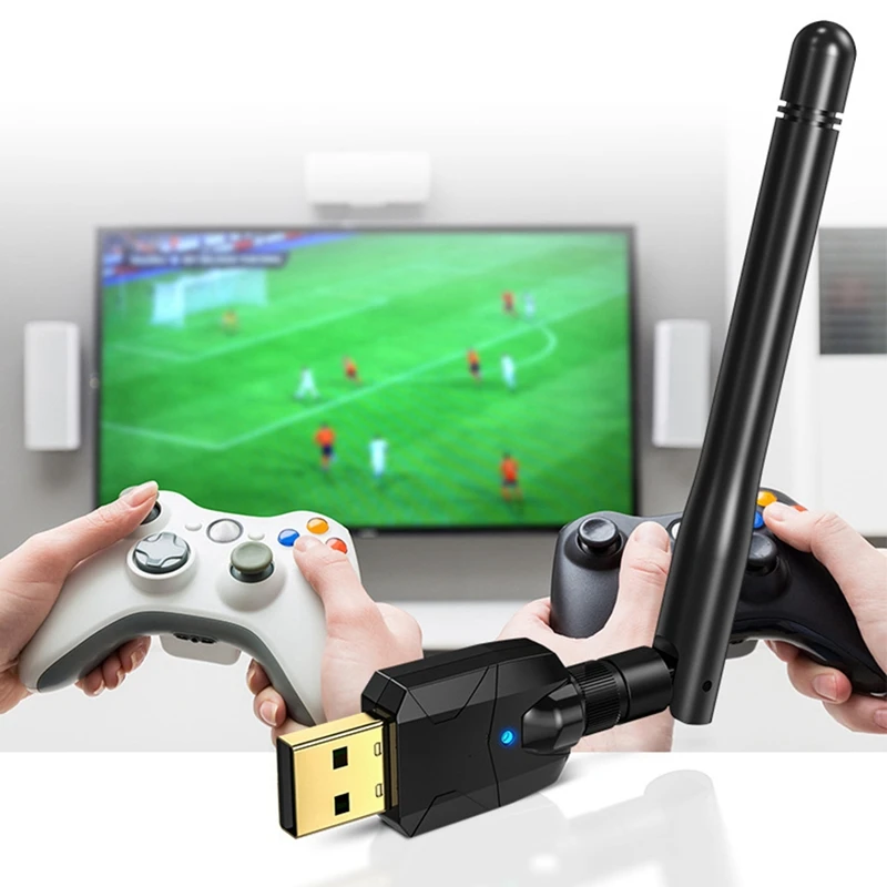 Adaptador Sem Fio USB Bluetooth 5.0, Dongle de Longo Alcance, EDR, Receptor, Transferência para PC, Desktop, 100m