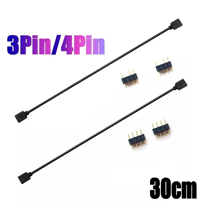 Cable de extensión de placa base de ordenador, conector divisor de concentrador de sincronización ARGB, 5V, 3 pines, 12V, 4 pines, RGB/5V, 3 pines, para chasis de ordenador PC