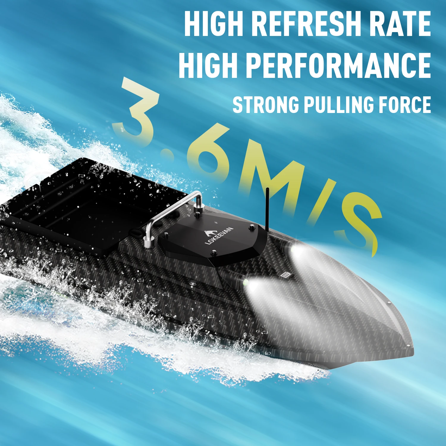 Image of Köderboot mit GPS, 600 m Fernsteuerung, RC-Nachtboot mit LED-Beleuchtung zum Angeln, 3 kg Ladekapazität, Angelboot, 46800 mAh, 65 cm verlängerte Rumpflänge, 3,6 m/1S Hochgeschwindigkeits-Köderauswurf,