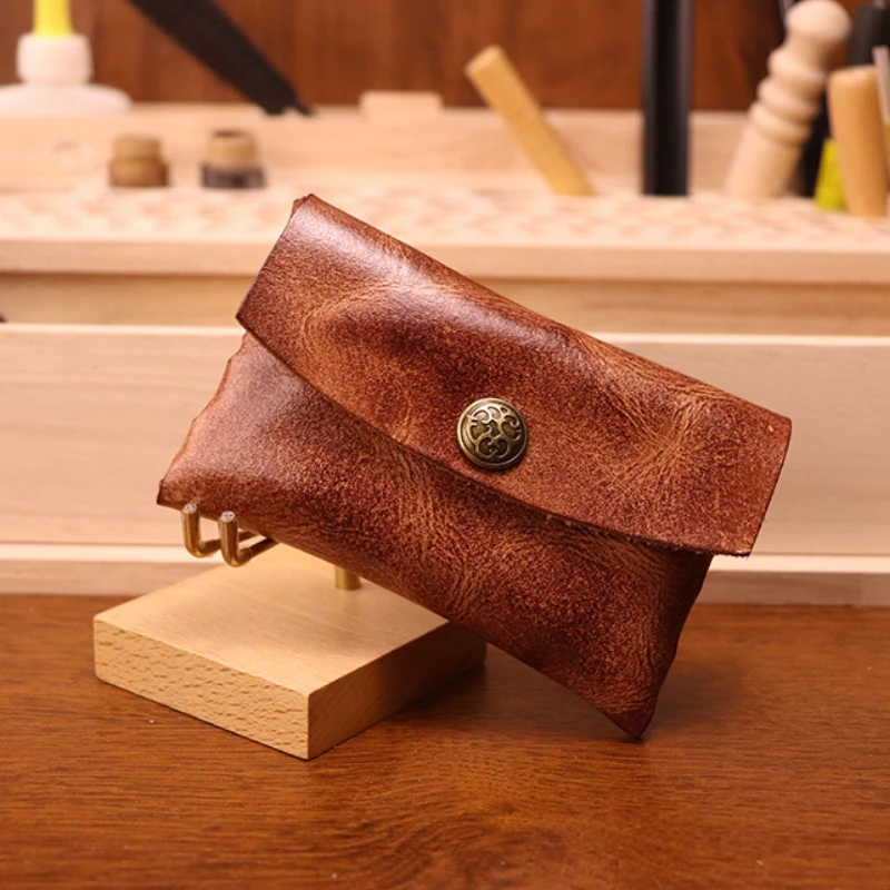 Skórzany portfel w stylu Vintage z etui na karty i ręcznie robiony portfel na monety i Organizer na portfel akcesoria podróżne