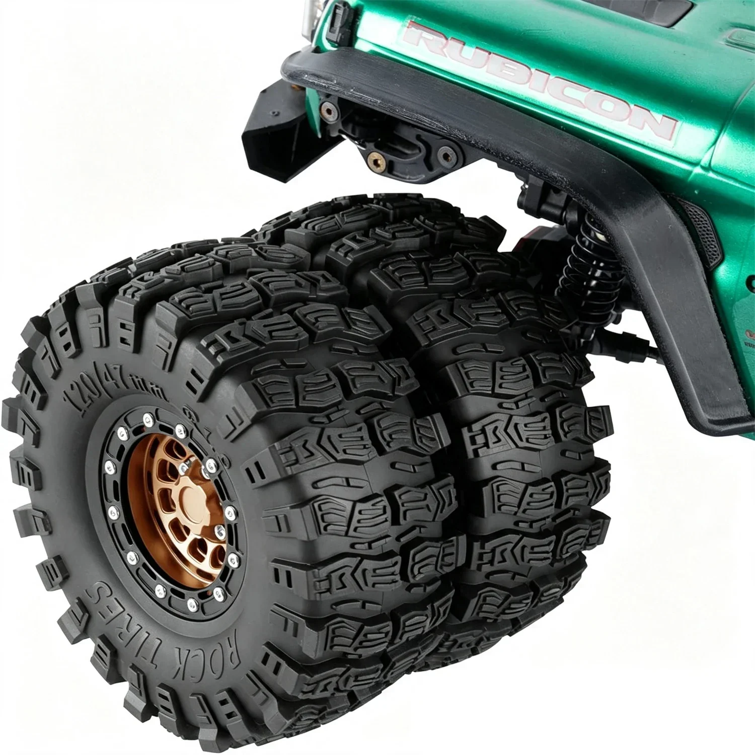 4PCS RC 1.9-inch four-piece set of aluminum double-wheel hub/tire with adjustable offset, suitable for SCX10 TRX4 90046 D90 h12y