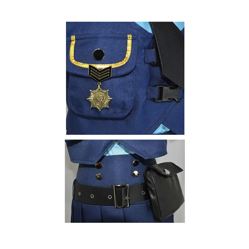 2025 Judy Cosplay Hopps Costume Cartoon Roleplay Adult Women JK Uniform Shirt Vest Skirt Outfits Halloween Carnival Party Suit - Image 6