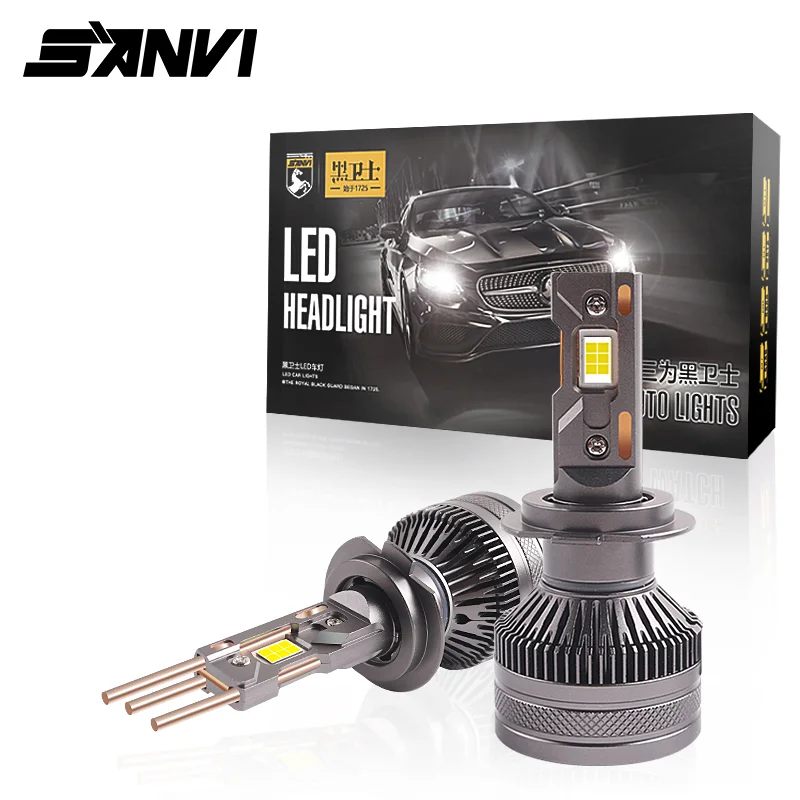 SANVI 200W H7 LED Headlight H4 H1 H11 9005/9006 9012 CSP ChipsLow High Beam Car Light Turbo LED Diode Lamp Auto 12V 6000K