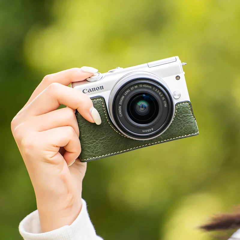 

Защитный чехол для камеры Canon M200/M100/M10, защитный чехол M200/M100/M10, кожаный чехол с основанием камеры