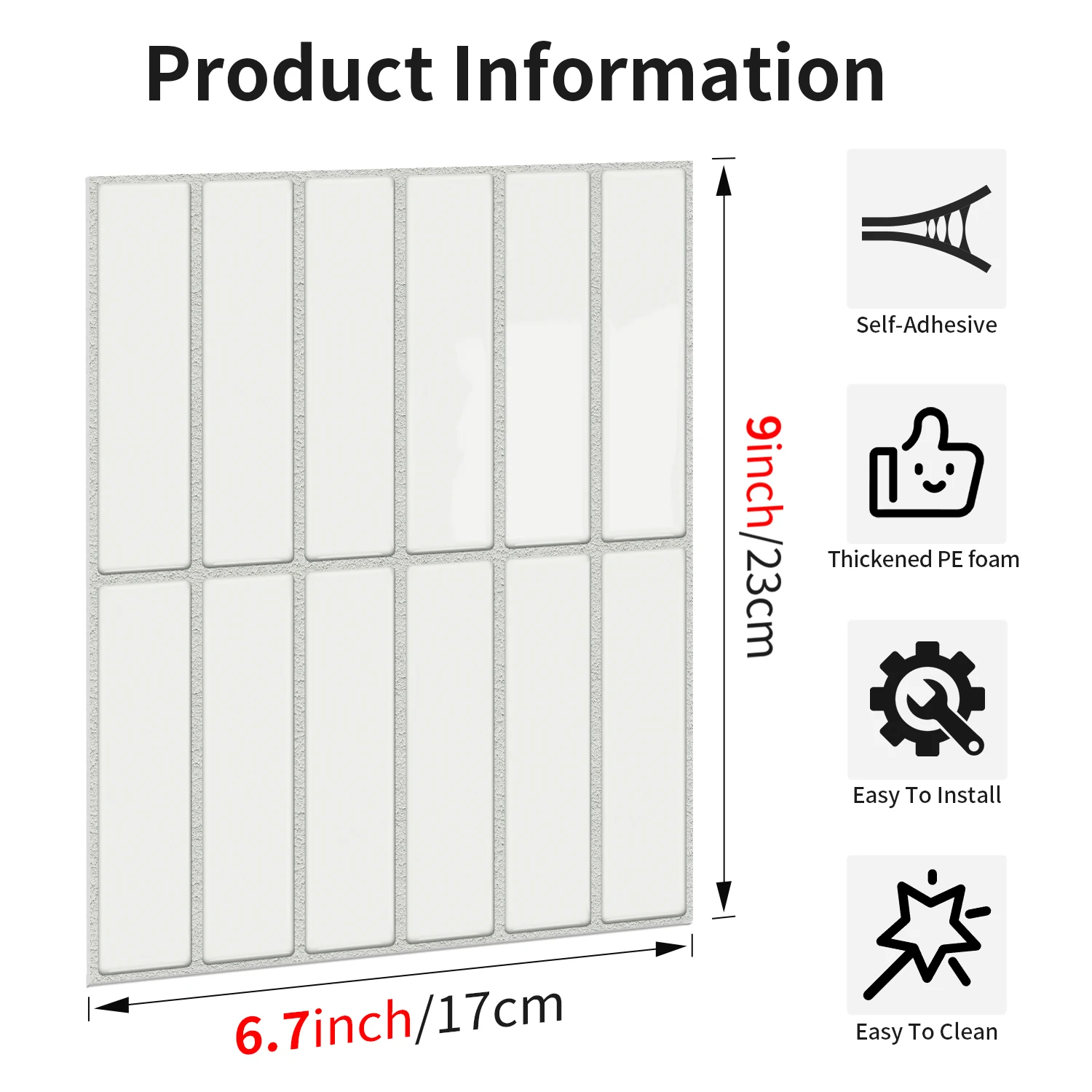 Self-adhesive tile decals, peel-and-stick tile stickers, splash-proof wall decor for kitchens and bathrooms, bedroom decor