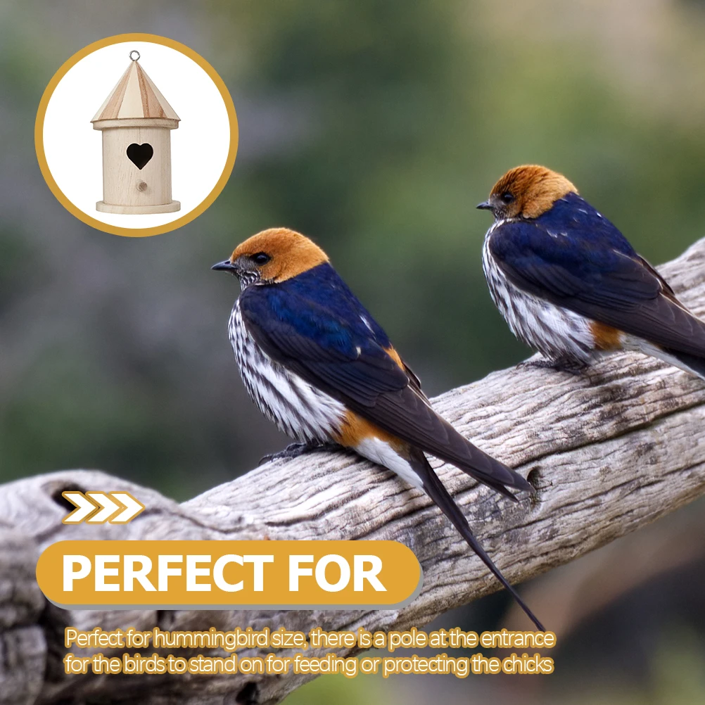 

Wooden Bird House for Budgies Parakeets Safe Reliable Material Outdoor Garden Decoration Birthday Gift Pet Art Adornment Bird