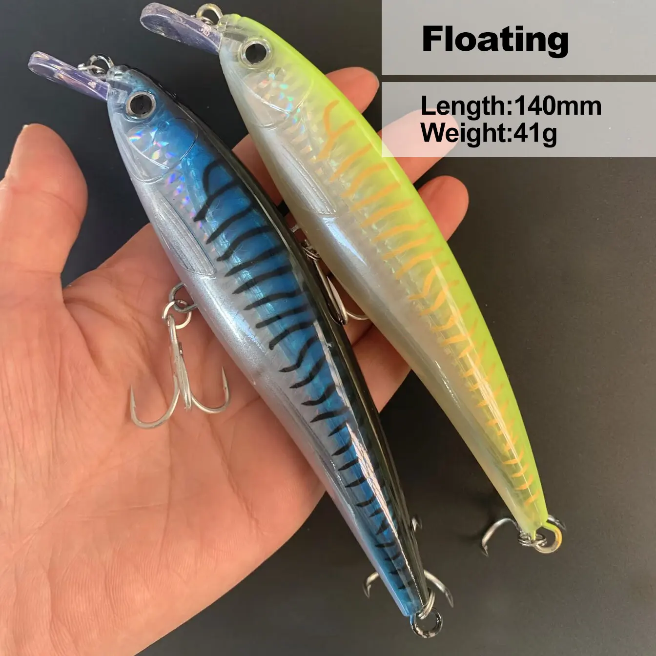 

140mm 41g Big Minnow Fishing Lures Floating Laser Artificial Bait Saltwater Long Casting Trolling Wobblers UV Jerkbait Equipment