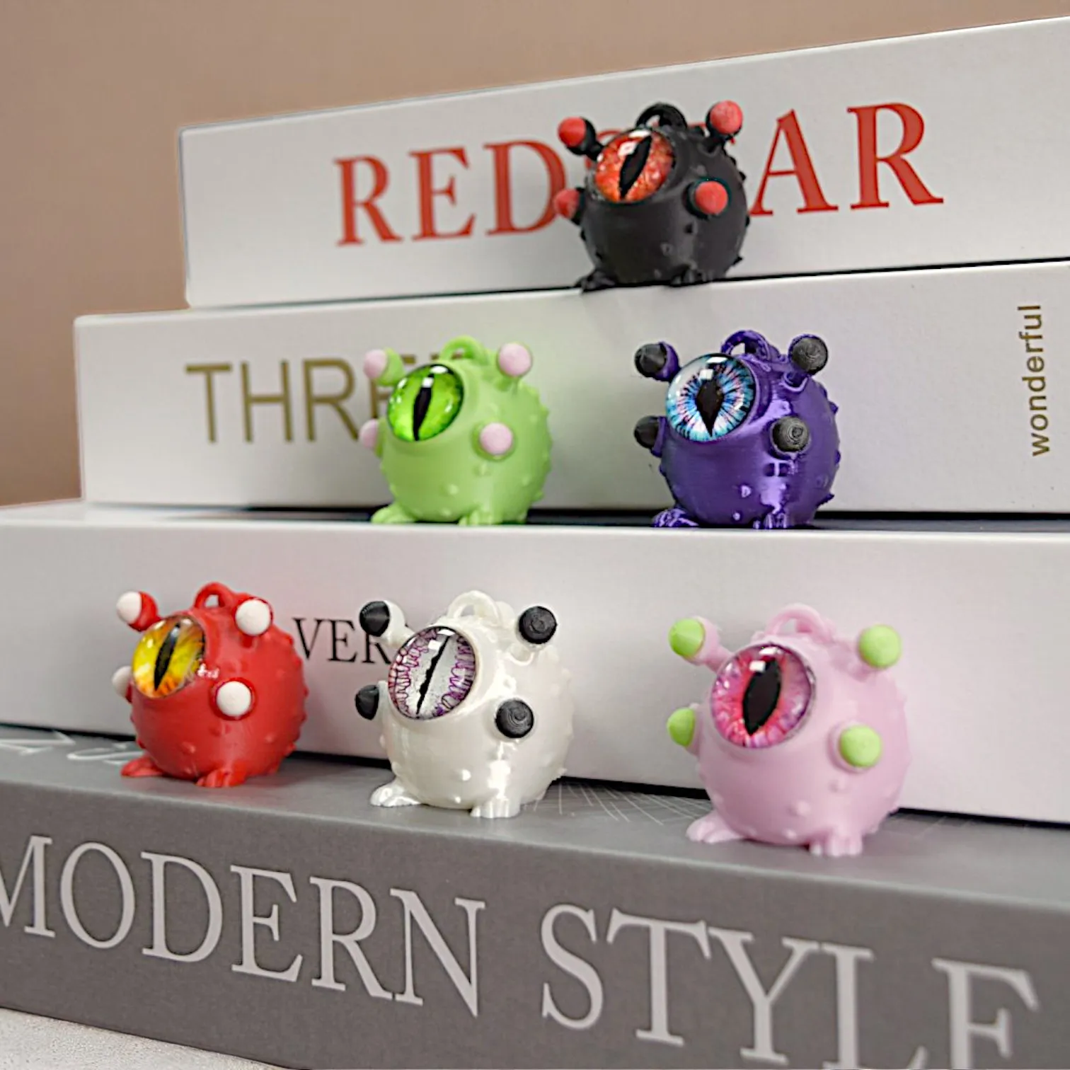 مضحك ثلاثية الأبعاد مطبوعة جديدة كبيرة العين الوحش زخرفة مقلد عيون الشر الوحش التماثيل لعبة أطفال هدية صغيرة منضدية حلية #3