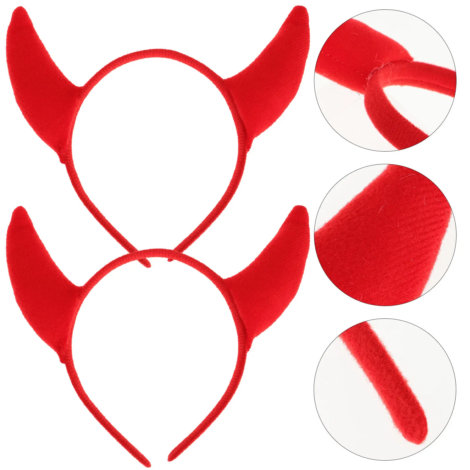 4Pcs Eye Catching Halloween Hairbands Horned Headband for Women Girls Cosplay Party Masquerade Costume Headdress Prop Hairband