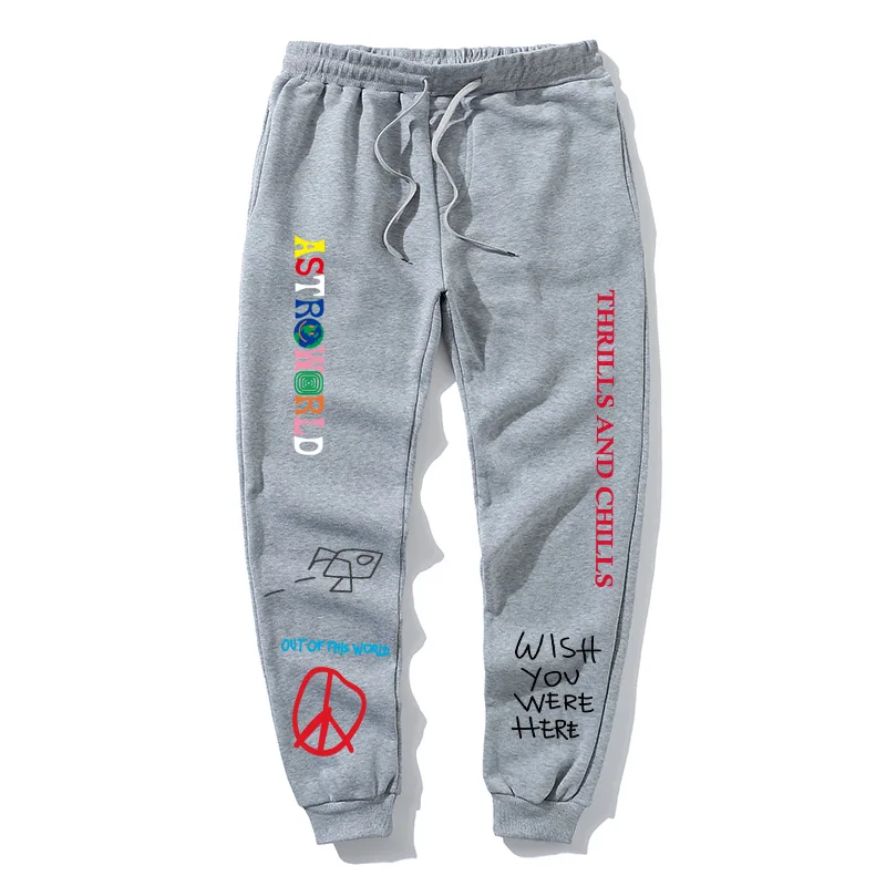 Quality Fleece Trousers ASTROWORLD Letter Printed Women Men Jogging Pants Hip Hop Streetwear Men SweatpantS