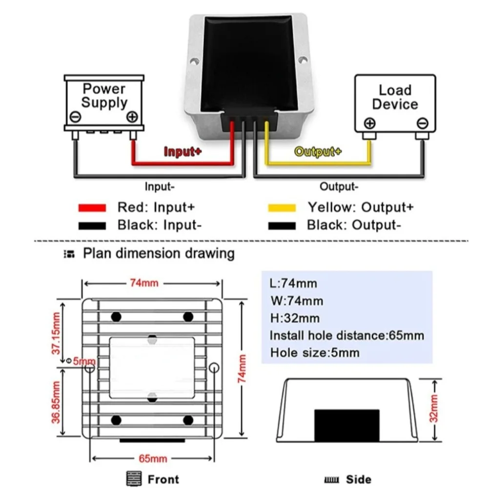 12V/24V to 56V 3A 5A 168W/280W Step-Up DC Power Converter Auto Boost Voltage Regulator Power Supply Transformer Module For Car - Image 6