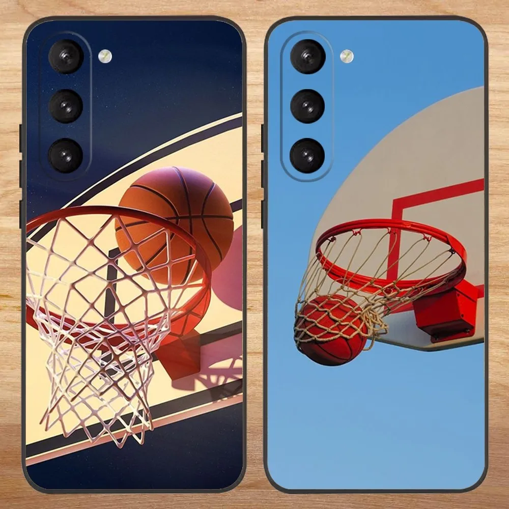 

Basketball Basket Sports Phone Case For Samsung S23,23,22,30,21,10,9,Note20 Ultra,Lite,Ultra,5G,Plus,FE,Black Soft Case