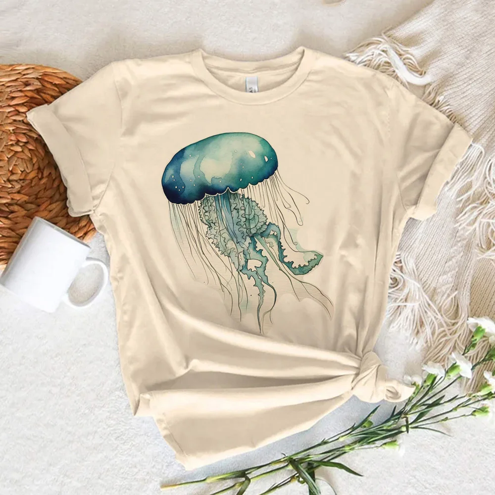 Jellyfish t shirt women streetwear Tee female anime comic clothing