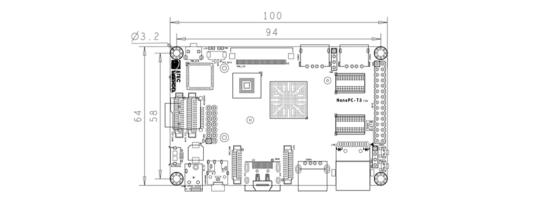 NanoPC-T3 Plus Main Board LTS, S5P6818 core Industrial grade Card Computer,2G 32bit DDR3RAM,Octa-Core Cortex-A53, 400MHz1.4GHz