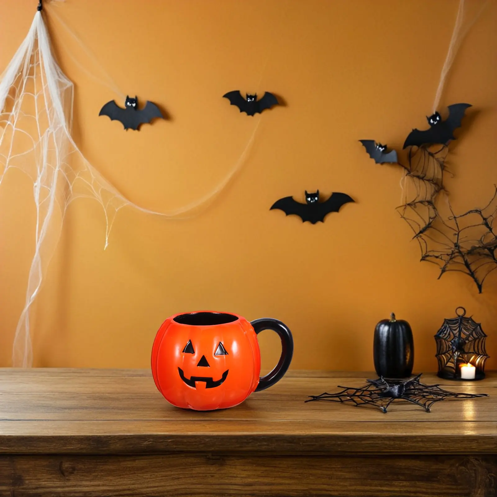 456ml Ceramic Pumpkin Mugs Halloween Ghost Design Tea Cups Fun Novelty Party Decorations Pumkin Mug Ceramic Pumpkin Cups