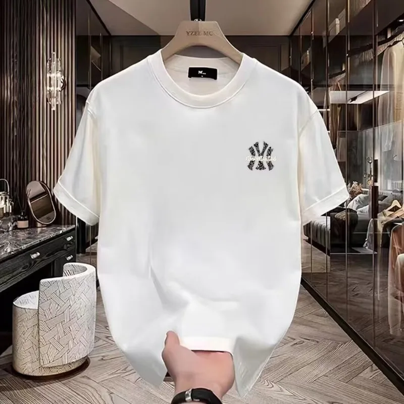 New Printed Men's Short Sleeve T-Shirt Trend Street Personality Short Sleeve Summer Cotton Crew Neck Shoulder T-Shirt Daily