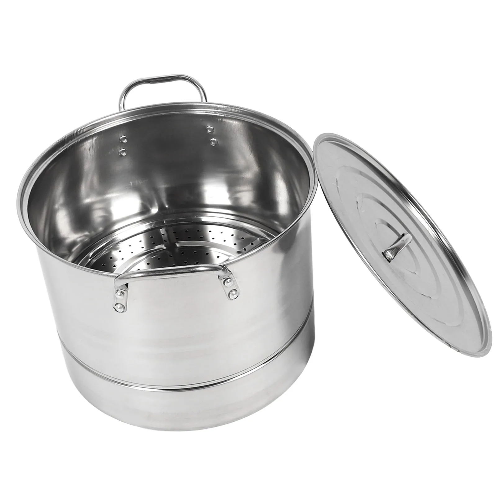 4Pcs Stockpot Set Stainless Steel Large Capacity Versatile Cooking Soup Stock Pot with Lid for Home Kitchen