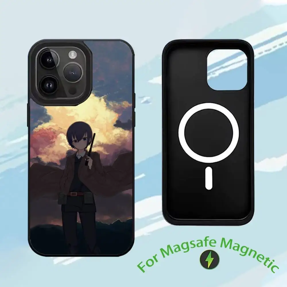 Capa de telefone anime t-o mundo bonito para iphone17,16,15,14,13,12,11, plus, pro, max para magsafe capa de carregamento sem fio