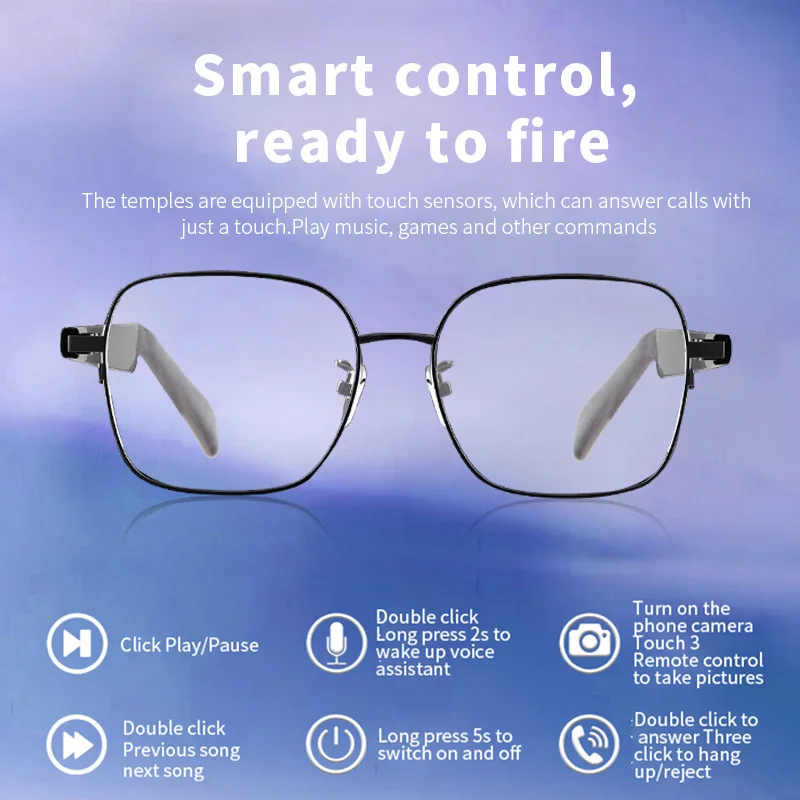 

Photochromic Lenses Woman's Eyeglasses With Optical Prescription Glasses Smart Bluetooth Glasses Retro Metal Sunglasses Men's