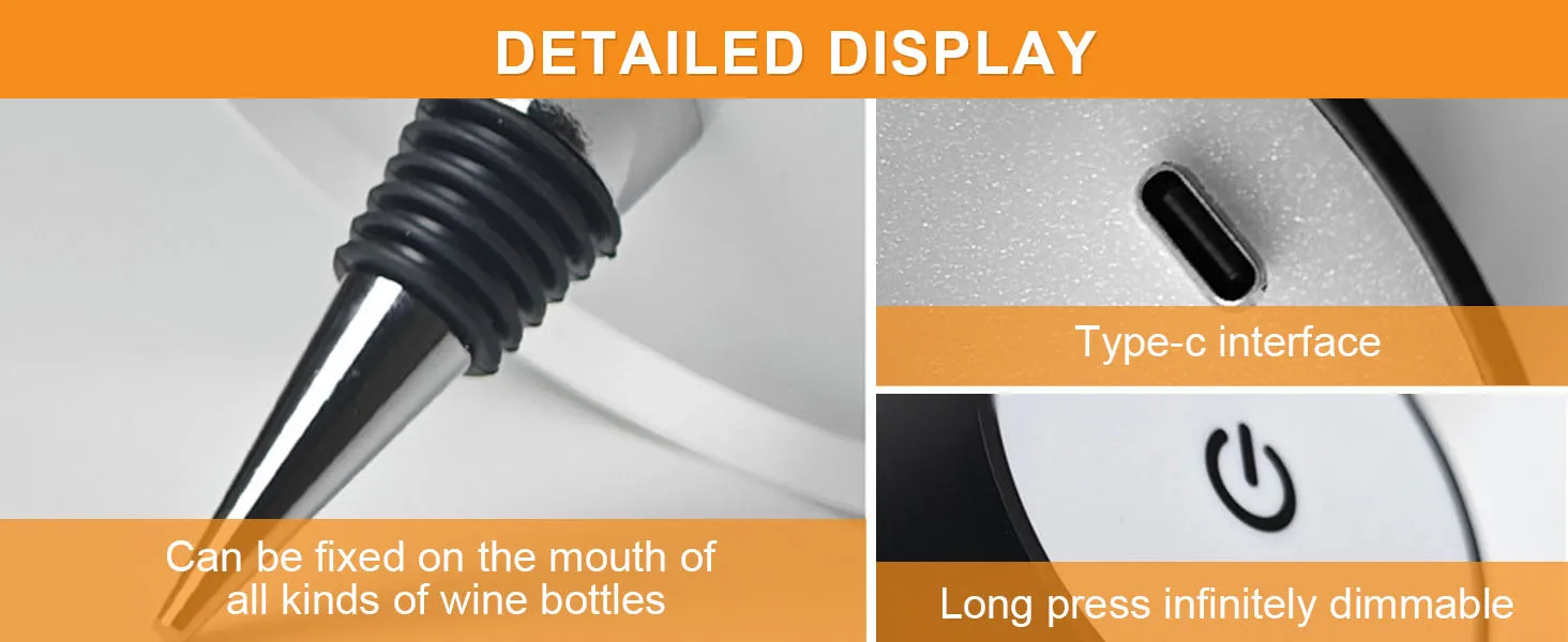 KFV Wireless Table Lamp Wine Bottles LED Bottle Light Outdoor Use Touch Control Desk Light For Restaurants Bars Festival Party