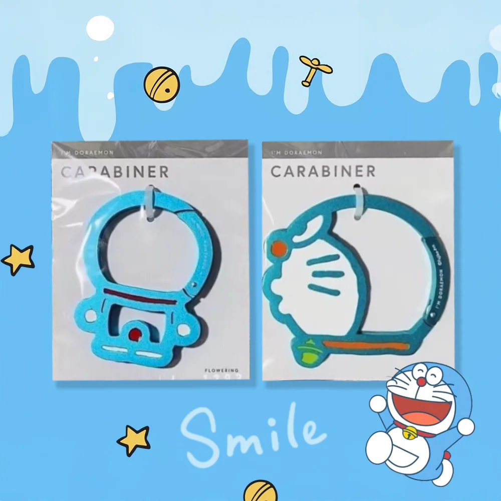 

Doraemon Metal Keychain Buckle Safety Outdoor Mountaineering Keychain For Bag Water Bottle Cartoon Anime Style Durable Alloy​