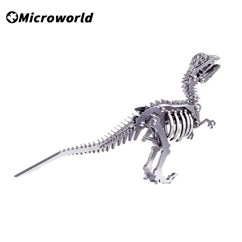 3D Metalen Dilophosaurus Dinosaurus Model Puzzel Kits DIY Afneembare Rvs Warcraft Ambachten Jigsaw Speelgoed Cadeaus Voor Tiener Volwassen