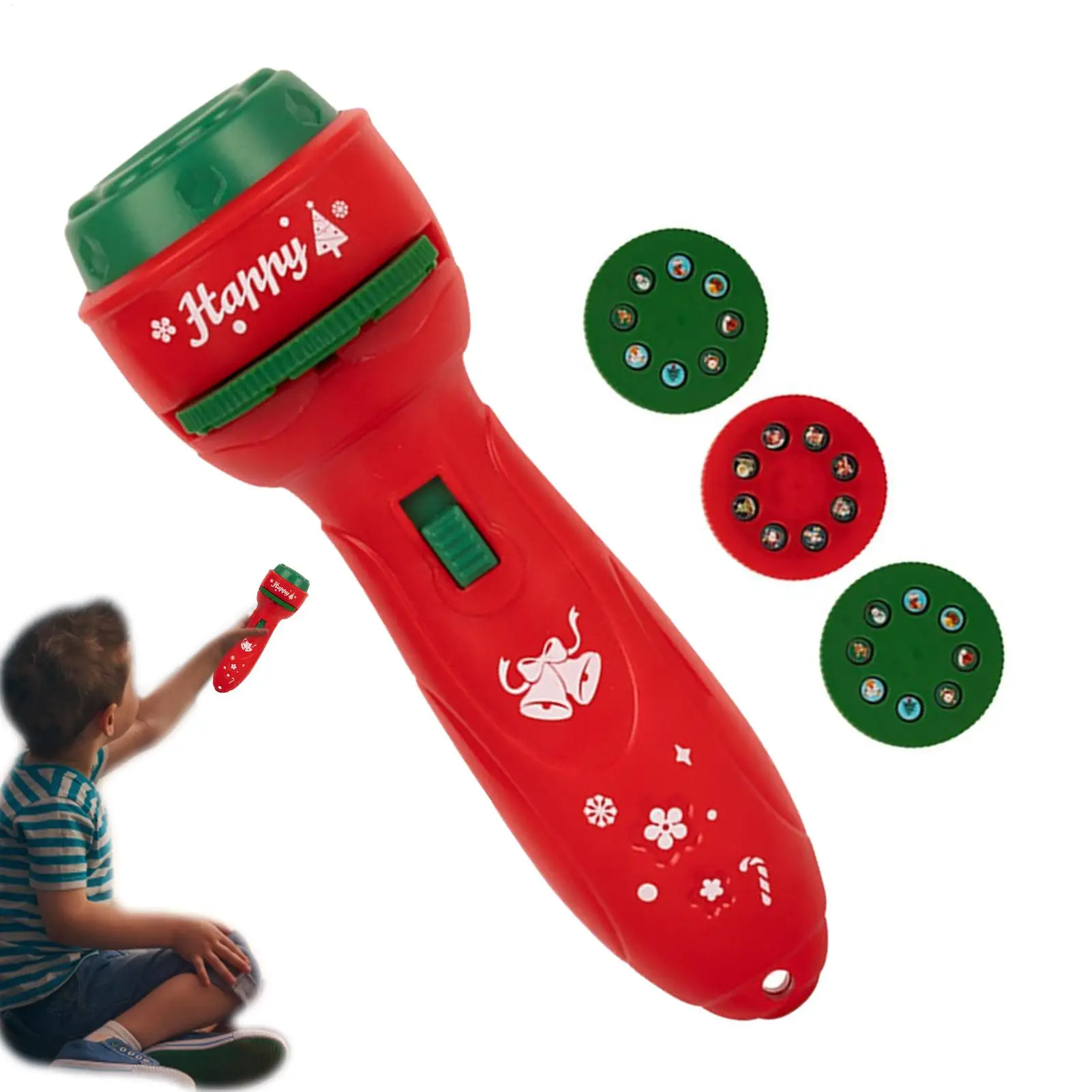 Christmas Flashlight Projector Toy  Children Flashlight Toy With 24 Patterns Projection Torch Bedtime for Bedtime Kindergarten