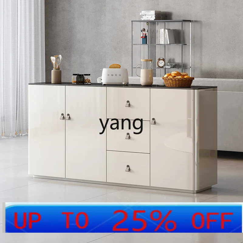 

LTT solid wood dining side cabinet integrated against the wall light luxury living room modern simple storage household