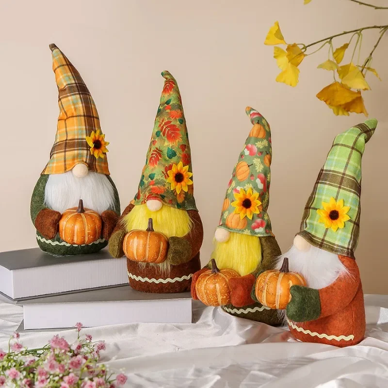 

Gnome Plush Doll Pumpkin Sunflower Faceless Beard Doll Showcase Decor For Autumn Decoration Party Thanksgiving Decoration 2024