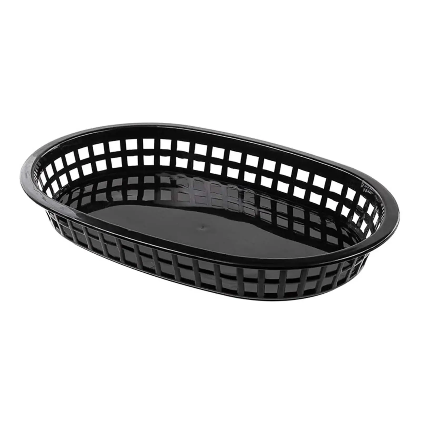 Unique Oval Plastic Bread Basket for Parties Restaurants Serving Tray Picnic Lunchbox Storage