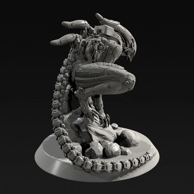 Modèle de figurine en résine Alien mécanique Alien de 55 mm, 75 mm, 90 mm, modèle miniature GK, imprimé en 3D, modèle blanc, jouet non assemblé, non peint, kit