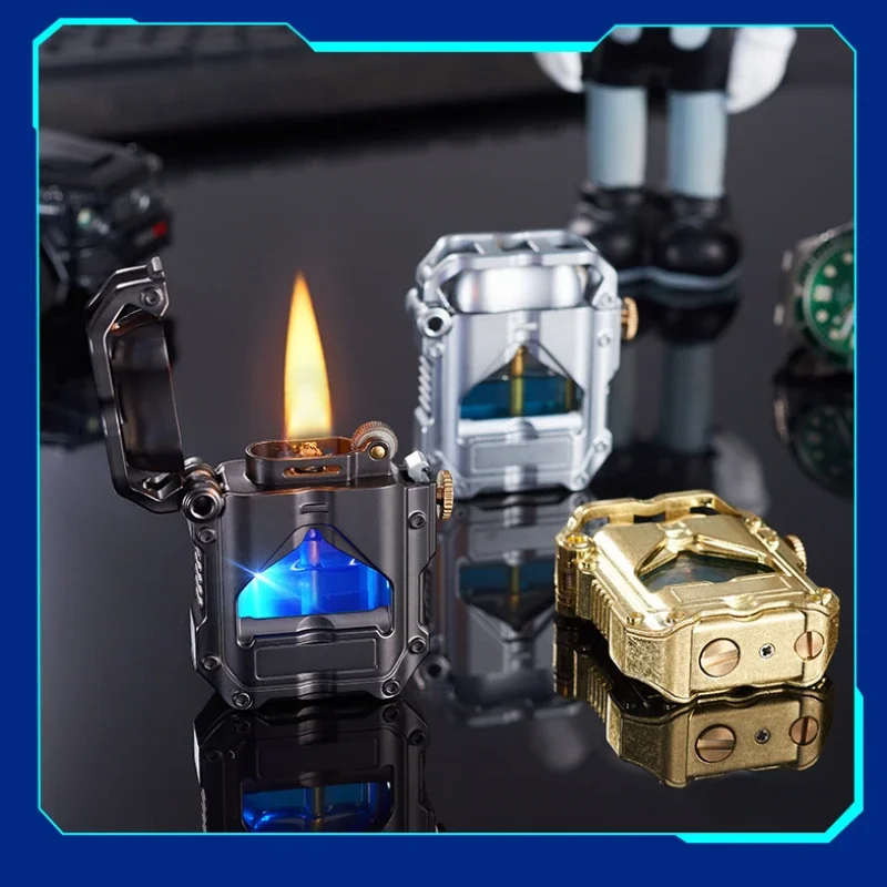 High-looking Metal Machine, Cool Mechanical Kerosene Lighter, Personalized and Creative Mechanical Lighter Gift for Men with Box