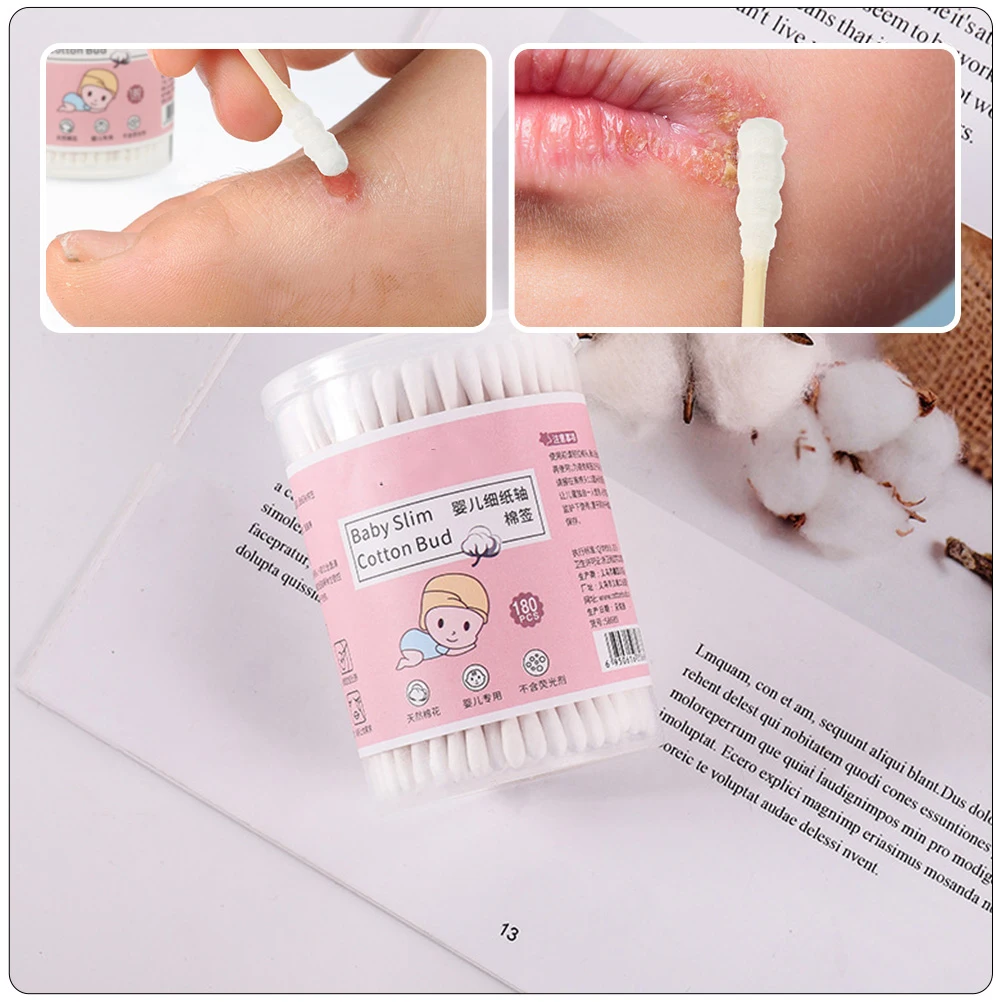 

4 Boxes Baby Ear Cotton Swabs Multi-Functional Makeup Cleaning Double-Headed Swabs Skin Friendly Safety Tool