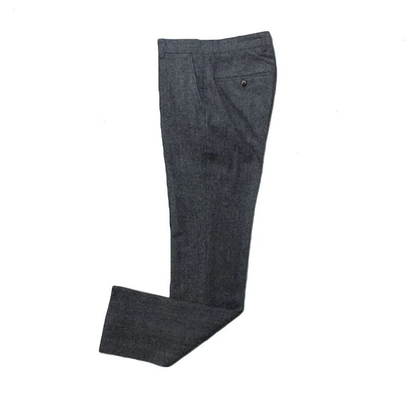 Autumn and Winter New Herringbone Woolen Trousers, Business Casual Trousers, Men's Trousers, Dark Gray Commuting Versatile Trousers