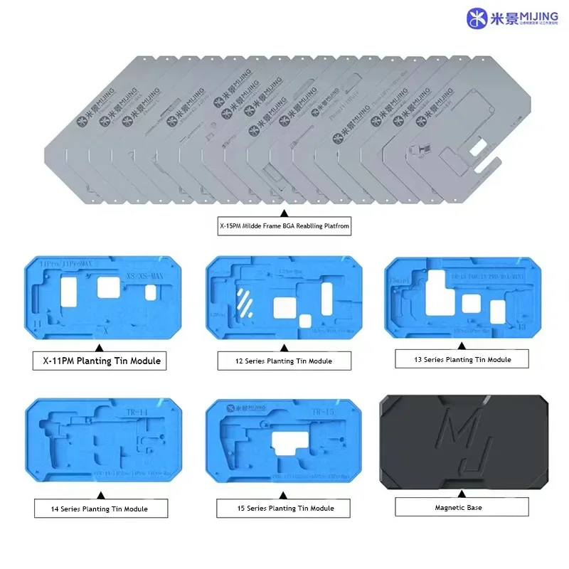 MiJing Z20 Pro Magnetic Stencil Fixture For iPhone X-15 PRO MAX Motherboard Middle Layer Reballing Soldering Platform Tools