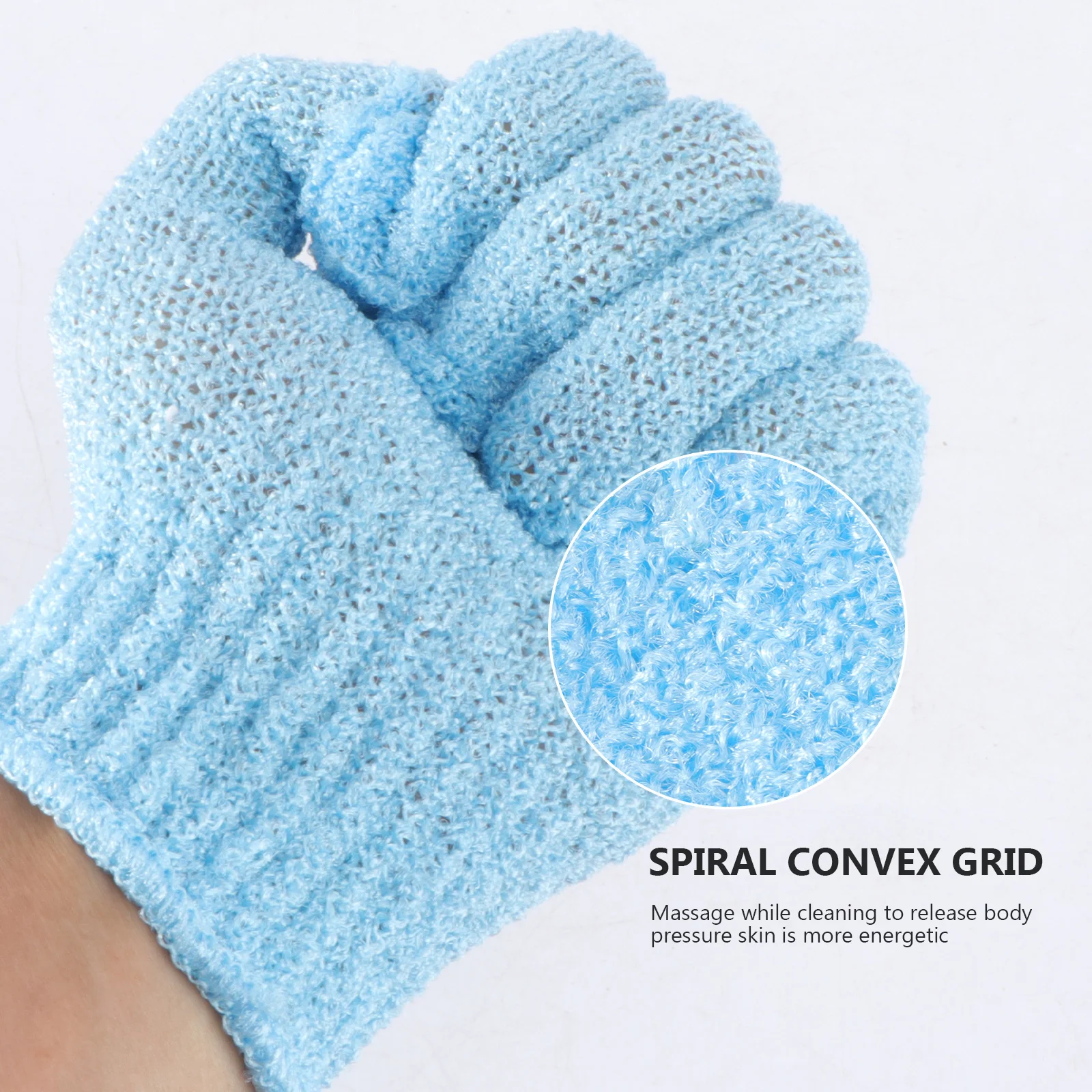 

2Pair Five Finger Bath Glove Exfoliating Shower Scrub Gloves Body Brush Stretchy Fit Men Women Brush Glove