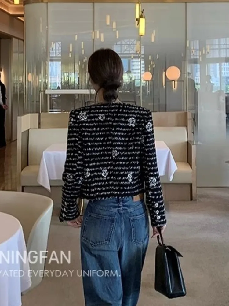 Giacche di tweed con piccola fragranza di lusso francese di alta qualità per le donne Moda casual Fried Street Cappotti corti Capispalla vintage