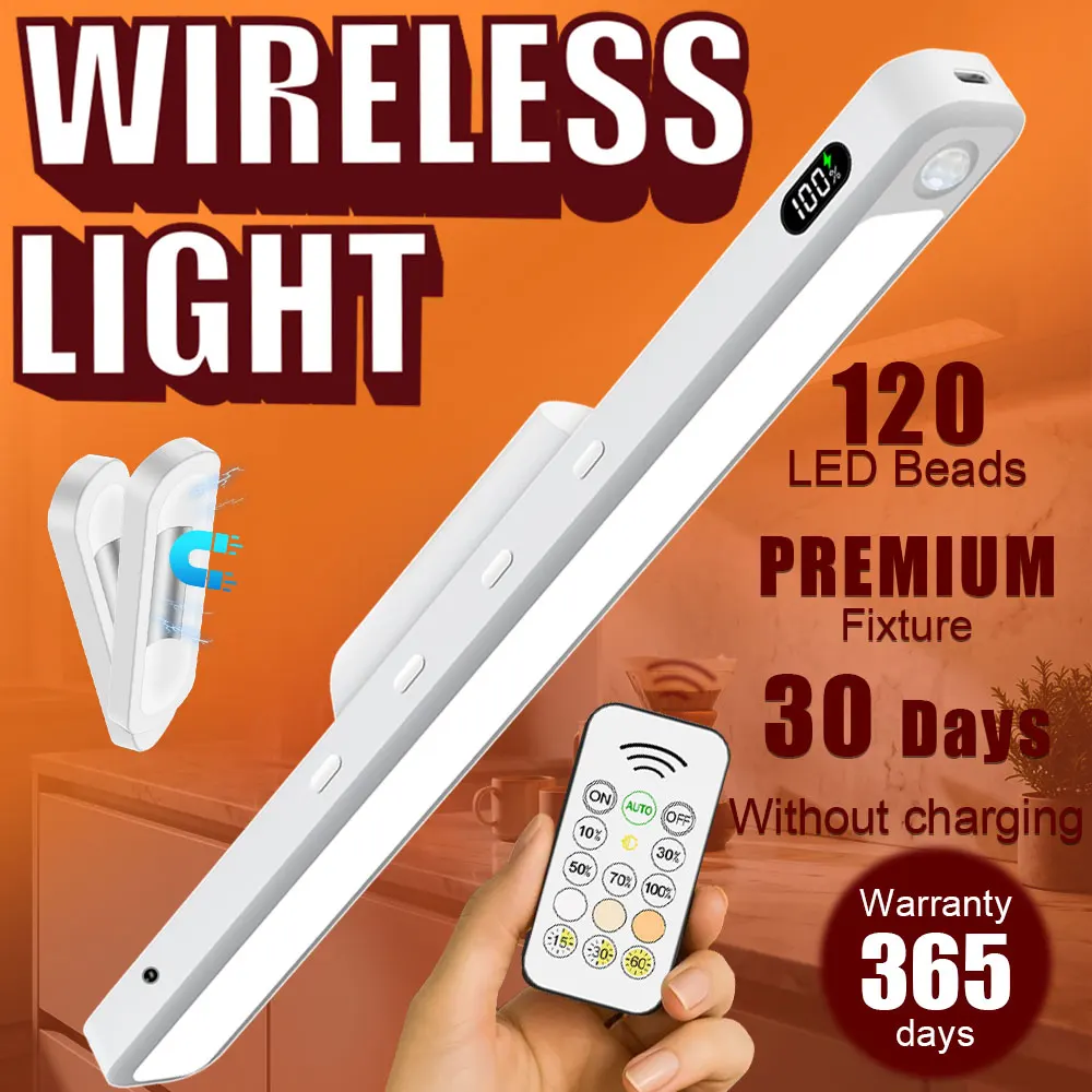 

Makeup Mirror Light Rechargeable 2500mAh 120 LEDs Battery Display Remote Control 3 Color Dimmable Lamp for Closet Dorm Desk Room